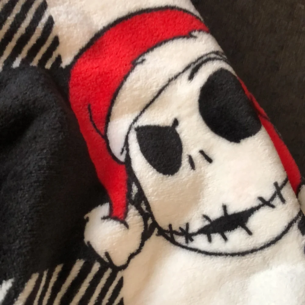 Nightmare Before Christmas Santa Jack Checkered Plush Throw Blanket